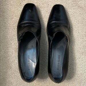 Karen Scott Black Leather Ankle Booties